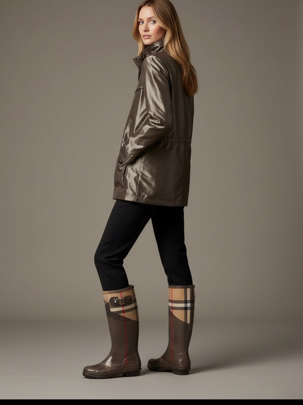 Burberry Metallic Bronze Shiny Jacket